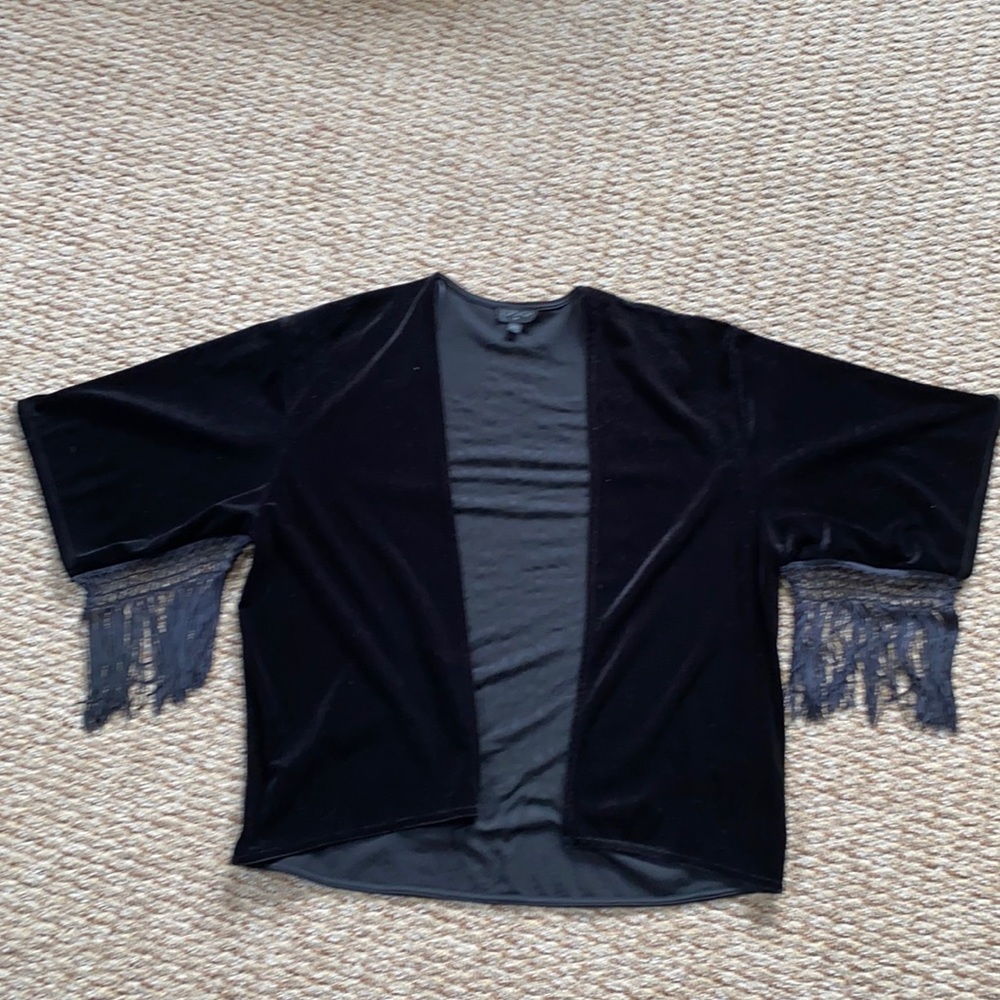 Topshop Black Velvet Kimono Small/Medium